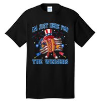 Patriotic Hot Dog Im Just Here For The Wieners 4th Of July Tall T-Shirt