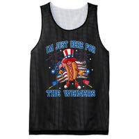 Patriotic Hot Dog Im Just Here For The Wieners 4th Of July Mesh Reversible Basketball Jersey Tank