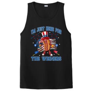 Patriotic Hot Dog Im Just Here For The Wieners 4th Of July PosiCharge Competitor Tank