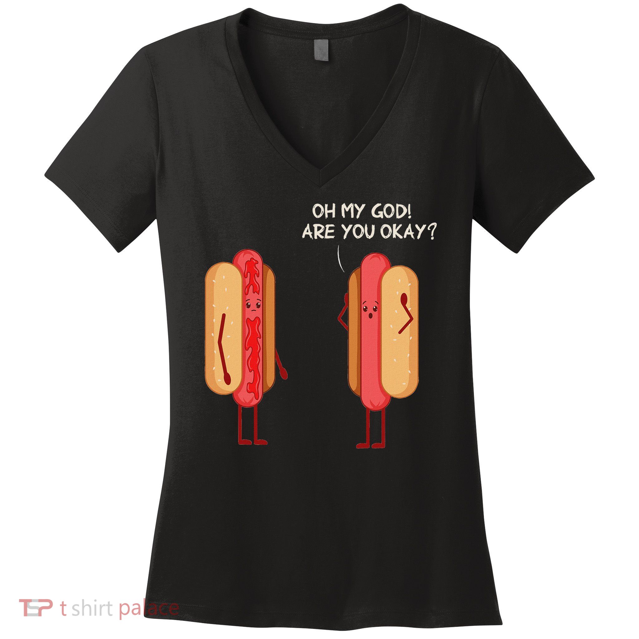 Pork Hot Dog Lover Sausage Hotdog Women's V-Neck T-Shirt