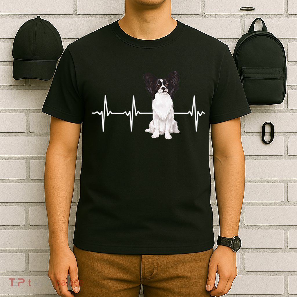 Papillon Heartbeat Dog Lover T-Shirt