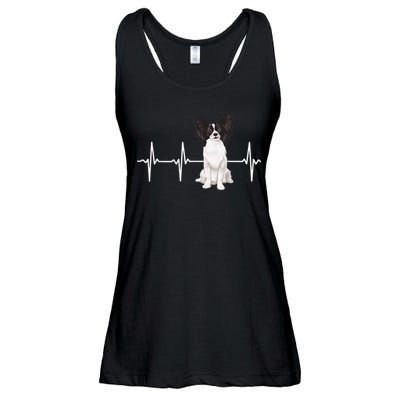 Papillon Heartbeat Dog Lover Ladies Essential Flowy Tank