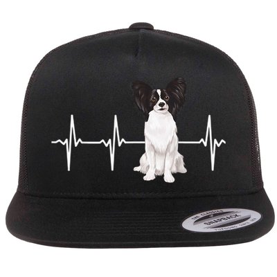 Papillon Heartbeat Dog Lover Flatbill Hat