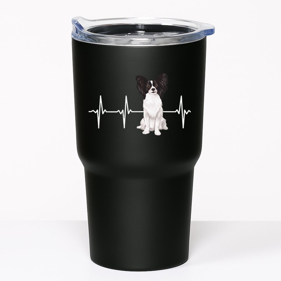 Papillon Heartbeat Dog Lover Tumbler