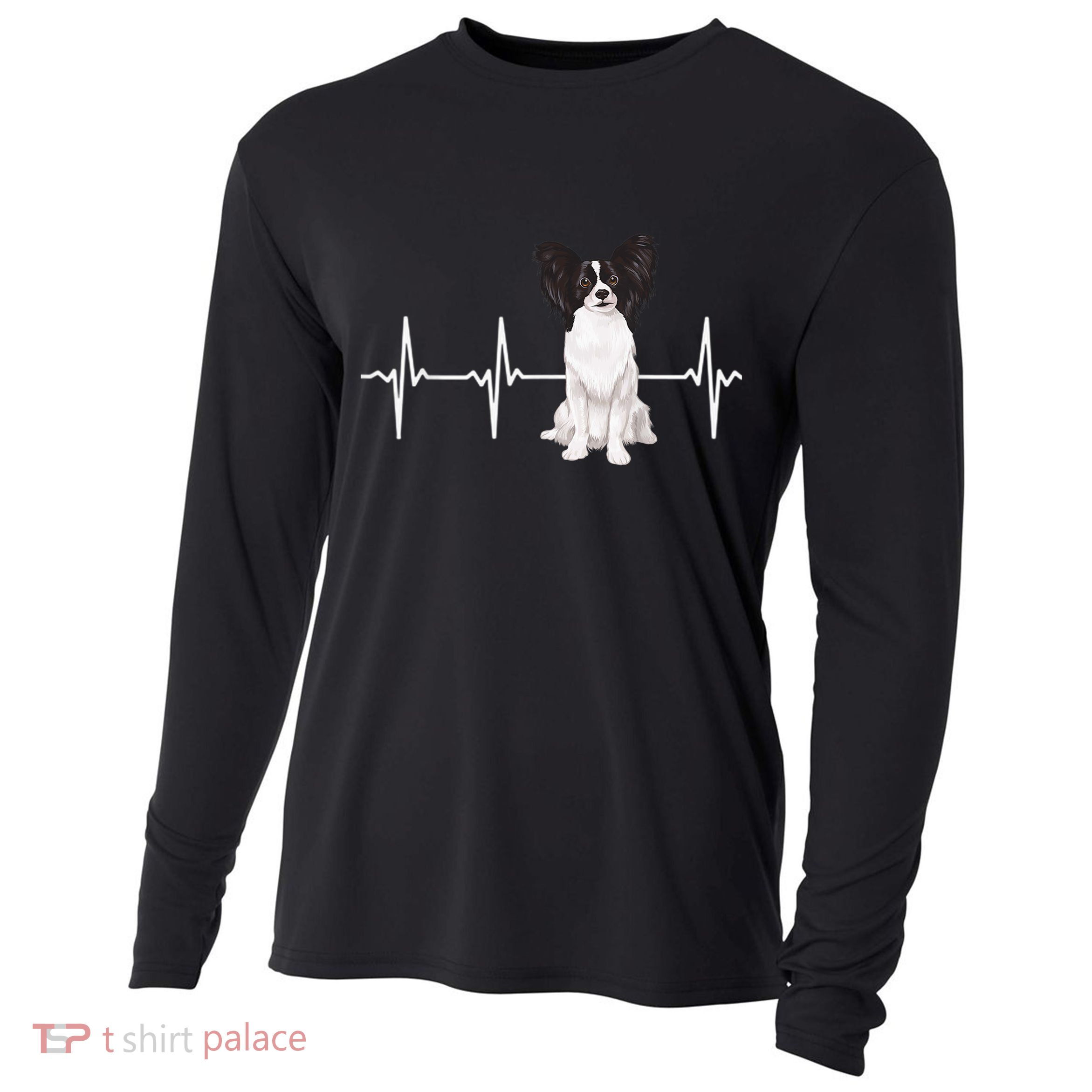 Papillon Heartbeat Dog Lover Cooling Performance Long Sleeve Crew
