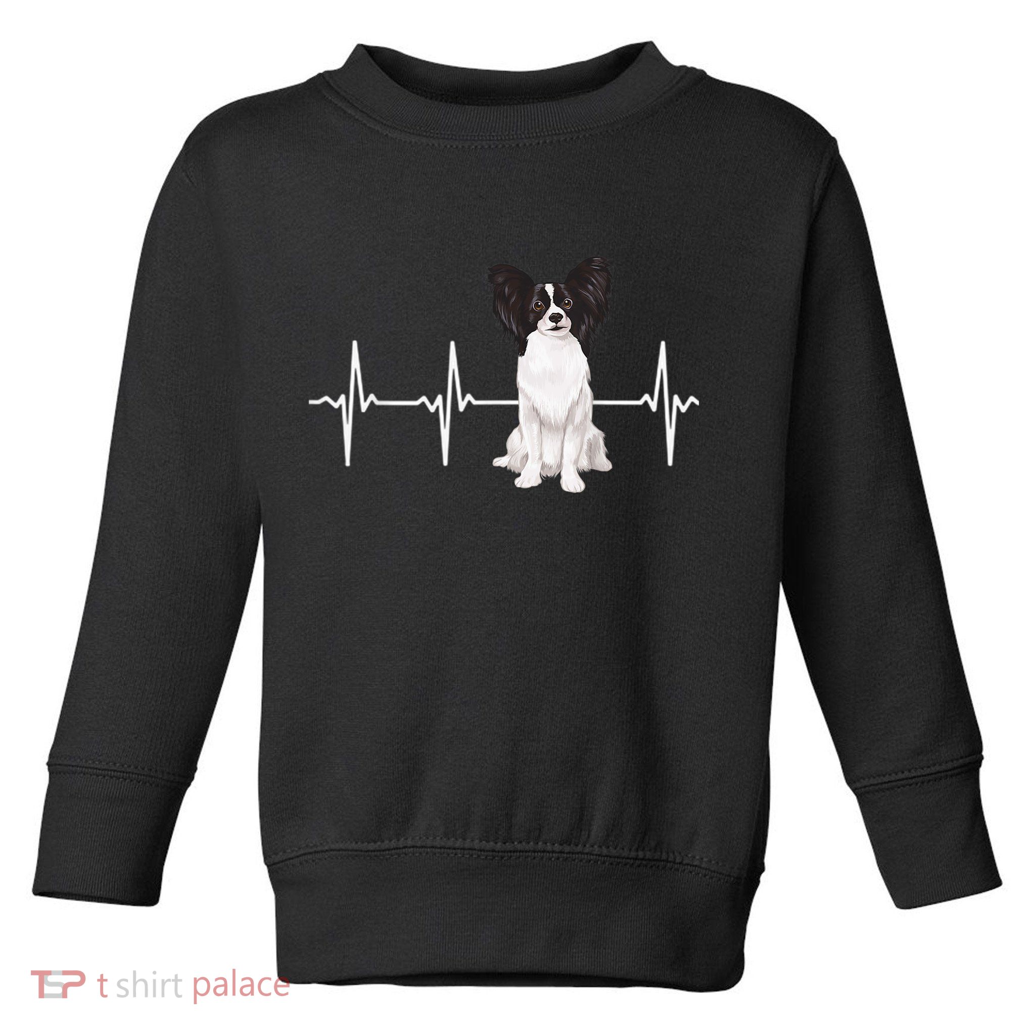 Papillon Heartbeat Dog Lover Toddler Sweatshirt