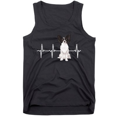 Papillon Heartbeat Dog Lover Tank Top