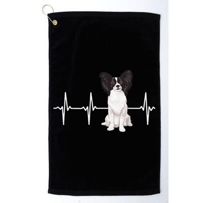 Papillon Heartbeat Dog Lover Golf Towel