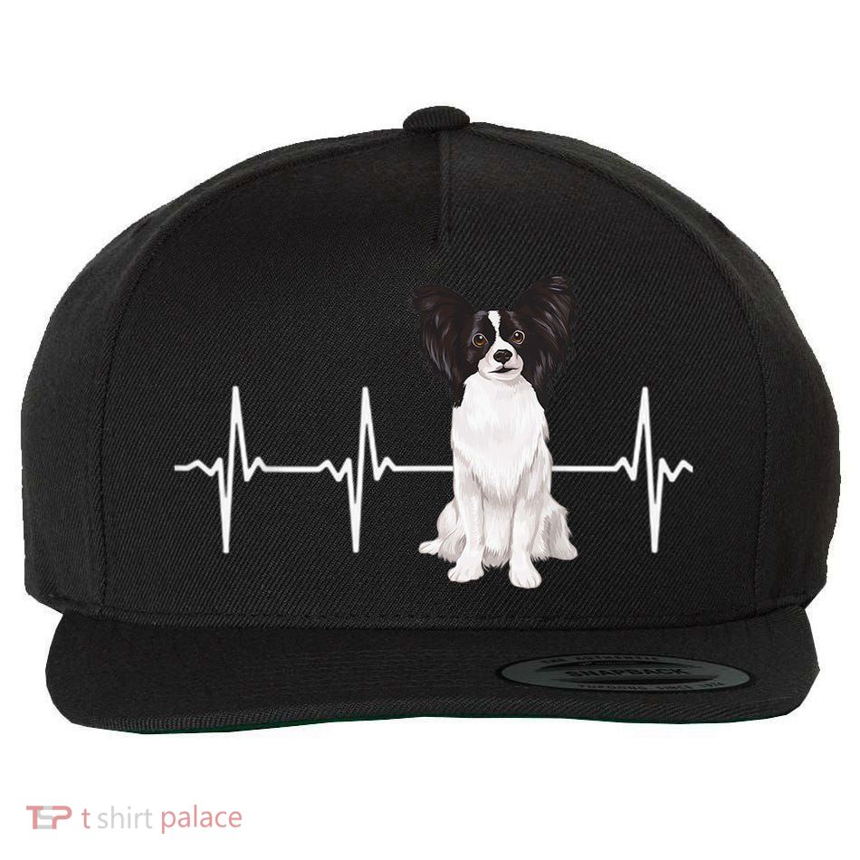 Papillon Heartbeat Dog Lover Wool Snapback Cap