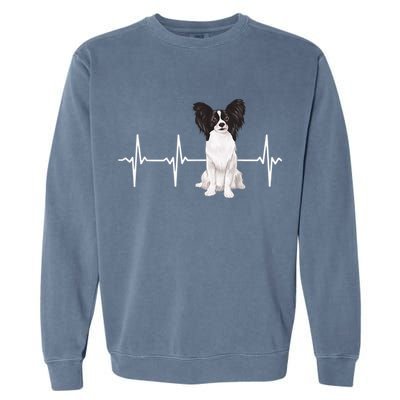Papillon Heartbeat Dog Lover Garment-Dyed Sweatshirt