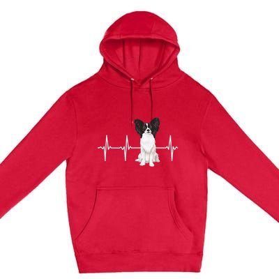 Papillon Heartbeat Dog Lover Premium Pullover Hoodie