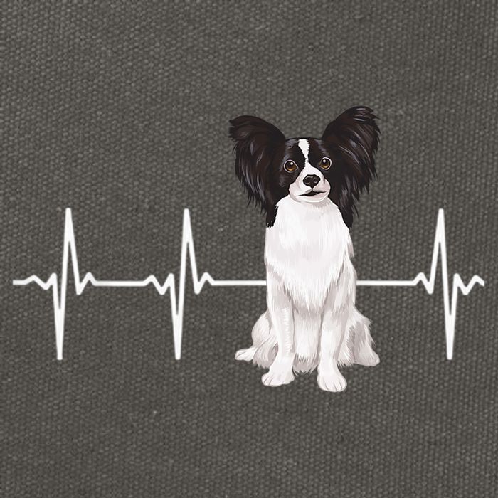 Papillon Heartbeat Dog Lover Cotton Canvas Backpack