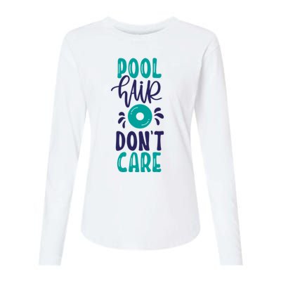 Pool Hair Don’T Care Womens Cotton Relaxed Long Sleeve T-Shirt