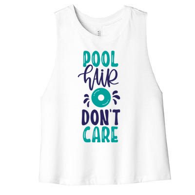 Pool Hair Don’T Care Women's Racerback Cropped Tank