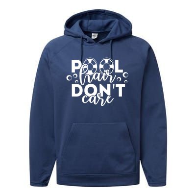 Pool Hair Dont Care Funny Pool Party Gift Performance Fleece Hoodie