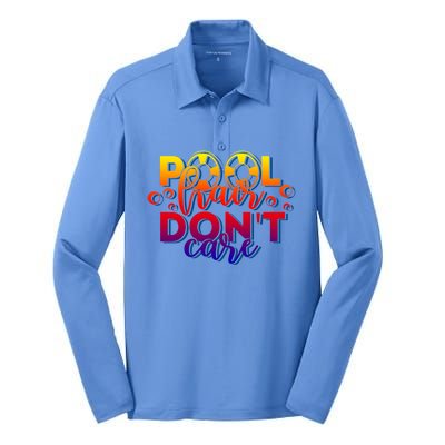 Pool Hair Dont Care Funny Pool Party Gift Silk Touch Performance Long Sleeve Polo