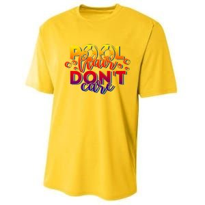 Pool Hair Dont Care Funny Pool Party Gift Performance Sprint T-Shirt