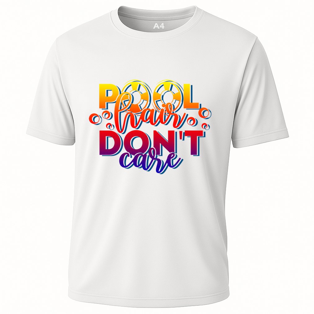 Pool Hair Dont Care Funny Pool Party Gift Cooling Performance Crew T-Shirt