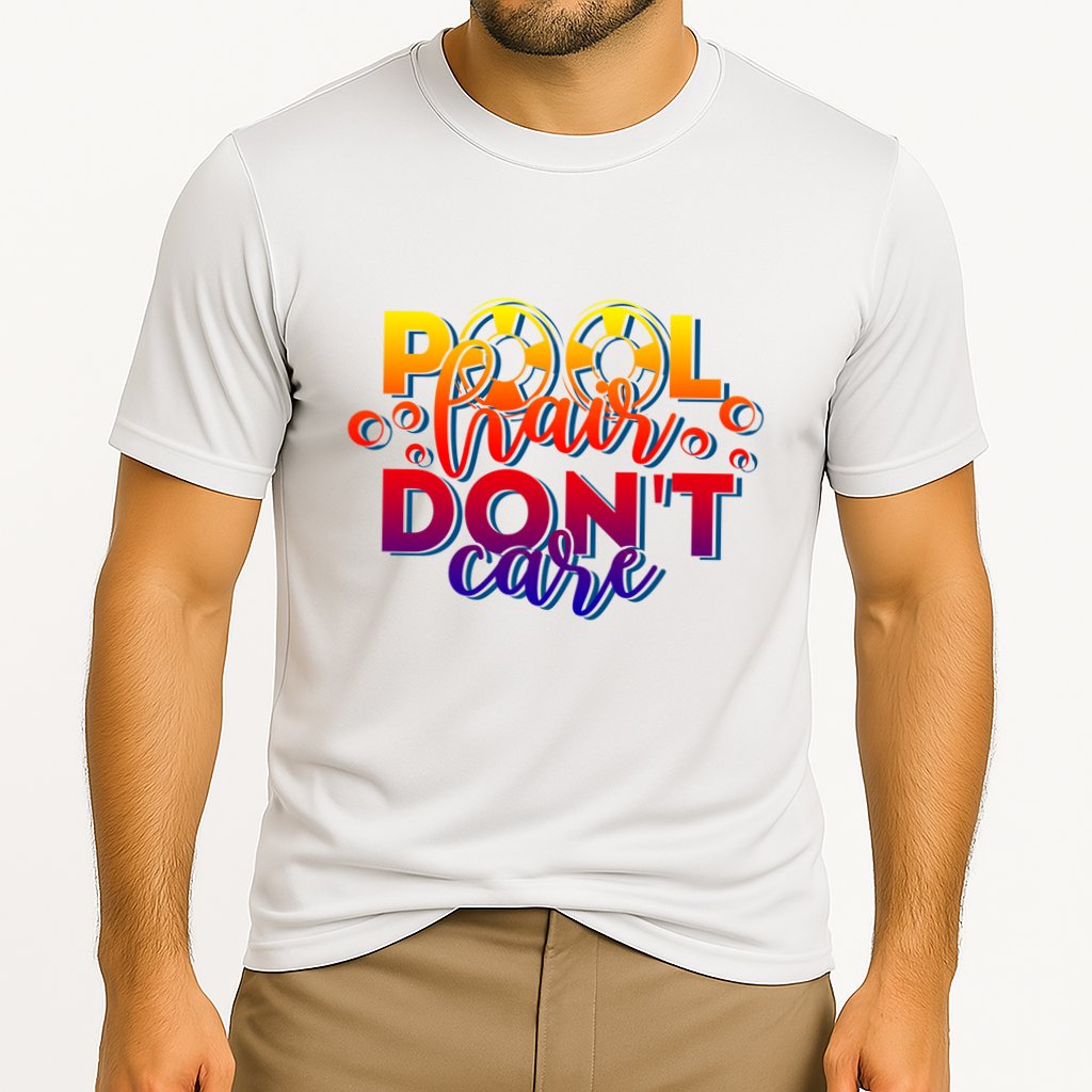 Pool Hair Dont Care Funny Pool Party Gift Cooling Performance Crew T-Shirt