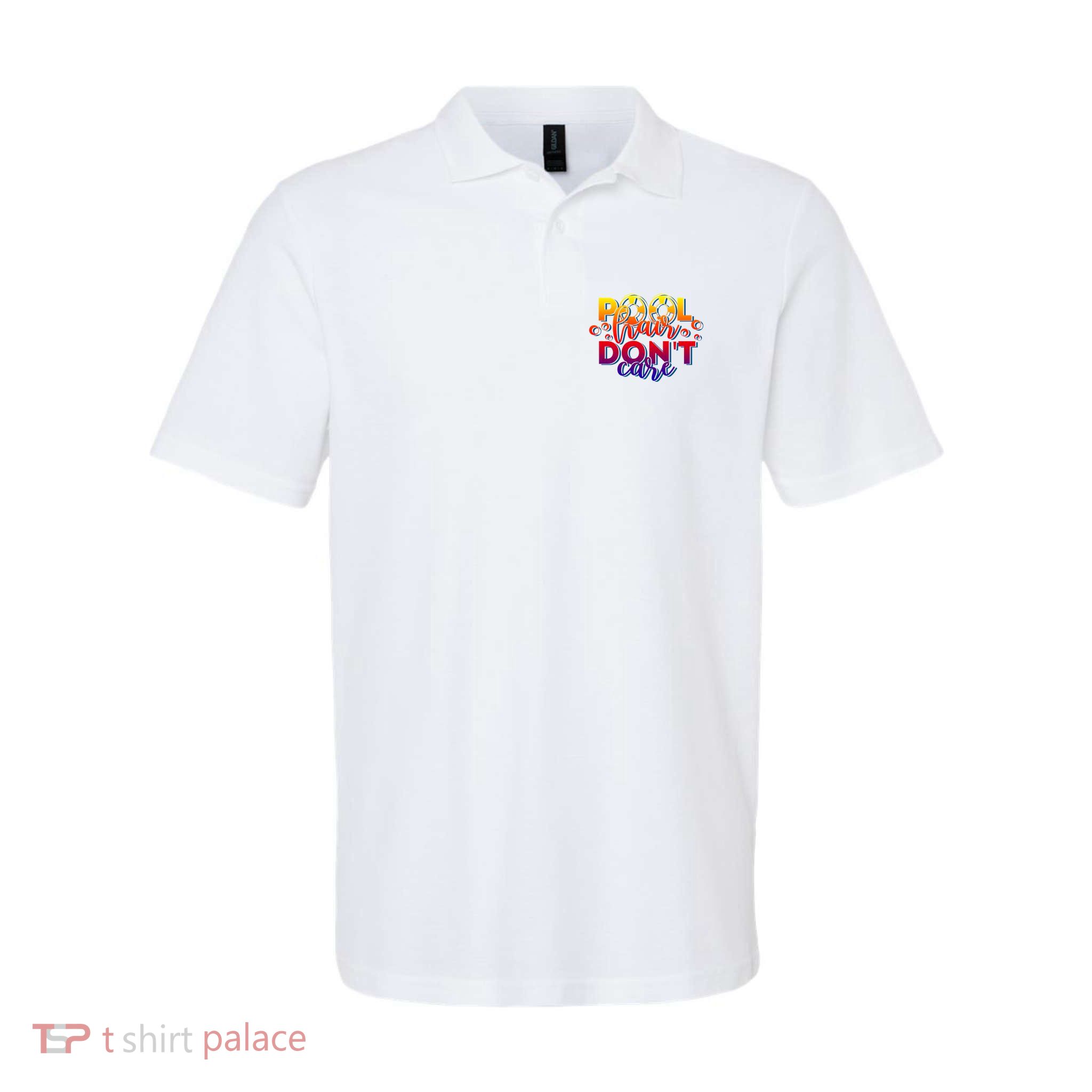Pool Hair Dont Care Funny Pool Party Gift Polo