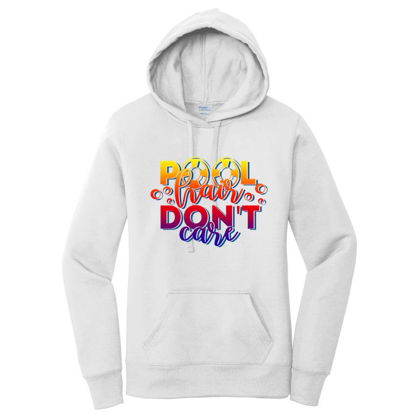 Pool Hair Dont Care Funny Pool Party Gift Women's Pullover Hoodie