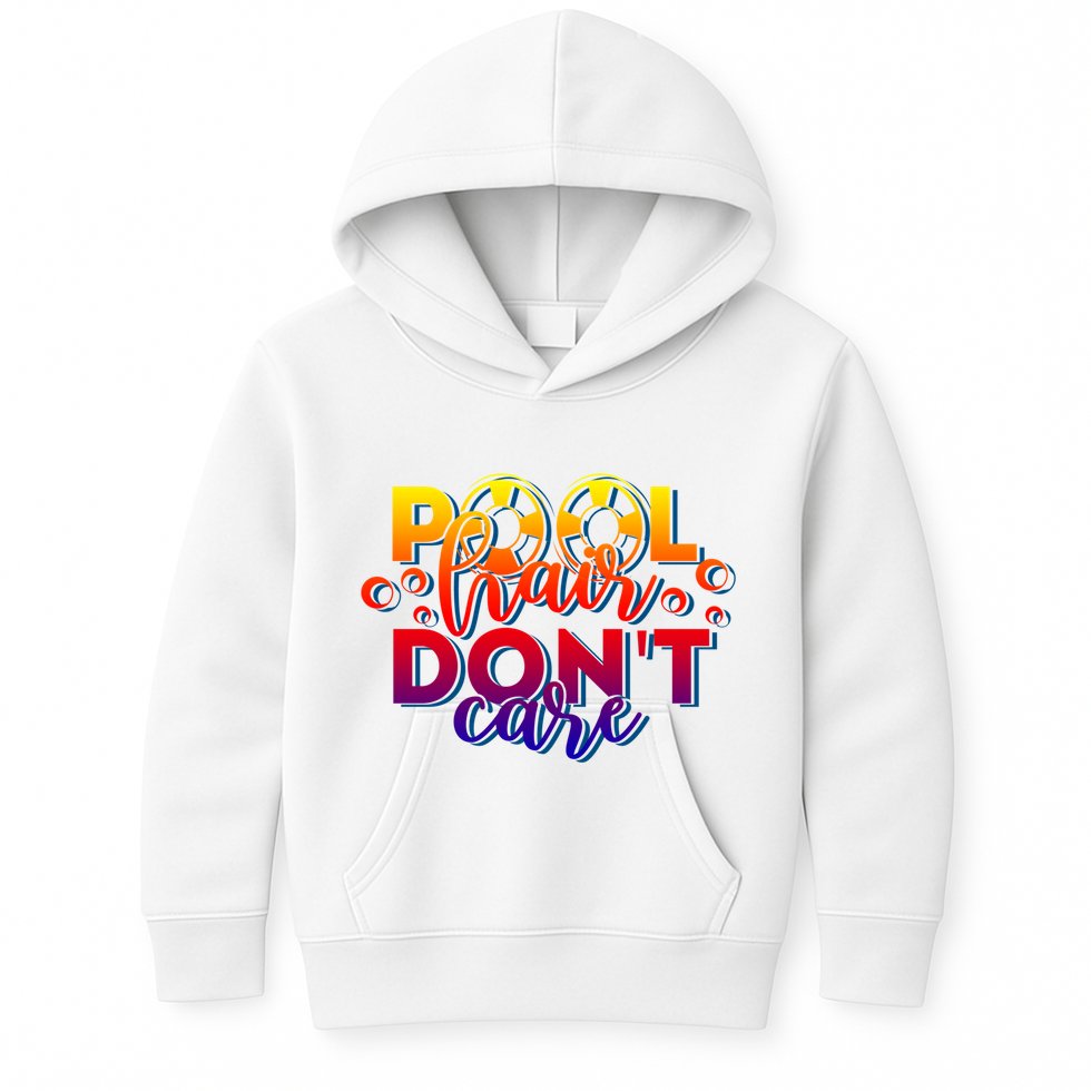 Pool Hair Dont Care Funny Pool Party Gift Kids Hoodie