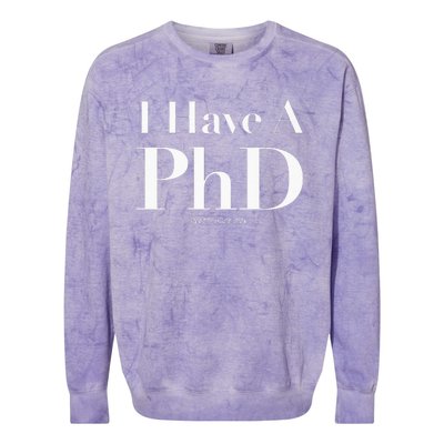 Pretty Huge Dick Funny Novelty Joke Graduation PhD Humor Colorblast Crewneck Sweatshirt