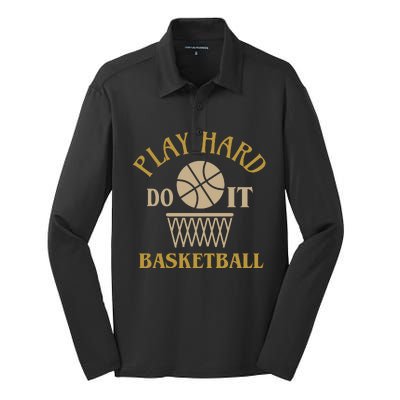 Play Hard Do It Basketball Silk Touch Performance Long Sleeve Polo