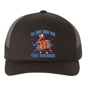 Patriotic Hot Dog Im Just Here For The Wieners 4th Of July Yupoong Adult 5-Panel Trucker Hat