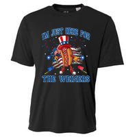 Patriotic Hot Dog Im Just Here For The Wieners 4th Of July Cooling Performance Crew T-Shirt