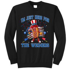 Patriotic Hot Dog Im Just Here For The Wieners 4th Of July Sweatshirt