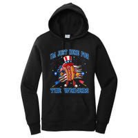 Patriotic Hot Dog Im Just Here For The Wieners 4th Of July Women's Pullover Hoodie