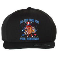 Patriotic Hot Dog Im Just Here For The Wieners 4th Of July Wool Snapback Cap