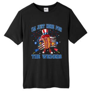 Patriotic Hot Dog I'm Just Here For The Wieners 4th Of July Tall Fusion ChromaSoft Performance T-Shirt