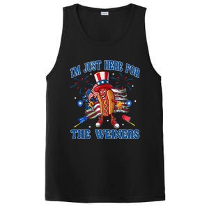 Patriotic Hot Dog I'm Just Here For The Wieners 4th Of July PosiCharge Competitor Tank