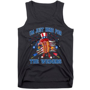 Patriotic Hot Dog I'm Just Here For The Wieners 4th Of July Tank Top