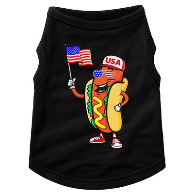Patriotic Hot Dog American Flag USA Funny 4th Of July Fourth Doggie Tank