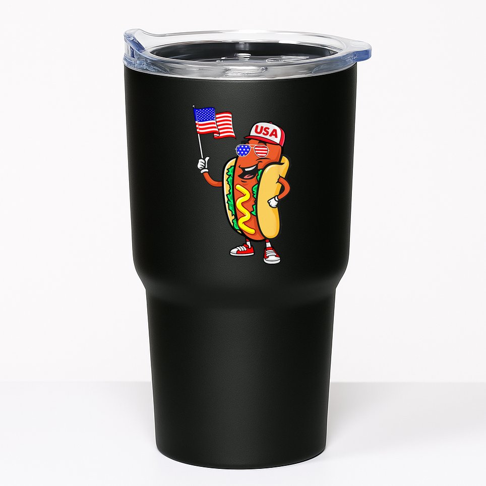 Patriotic Hot Dog American Flag USA Funny 4th Of July Fourth Tumbler
