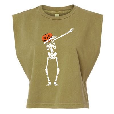 Pumpkin Head Dab Skeleton Halloween Gift Garment-Dyed Women's Muscle Tee