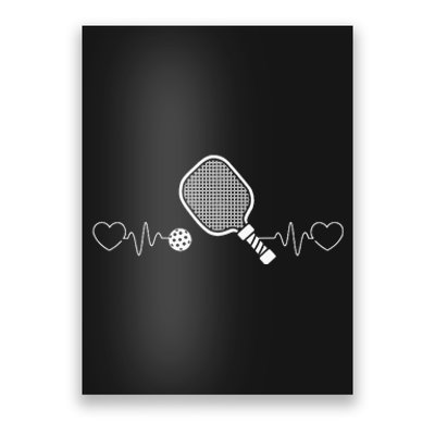 Pickleball Heartbeat Design for a I Love Pickleball Poster