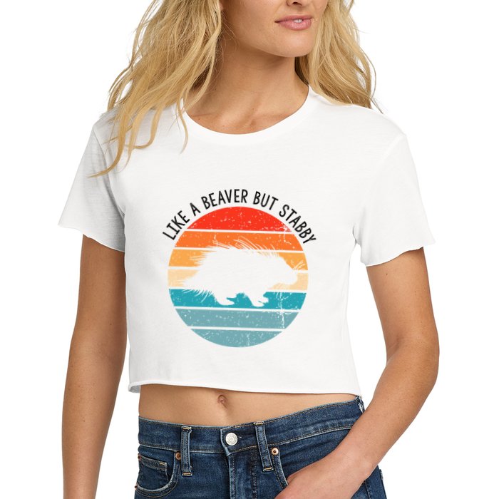 Porcupine Hugger Designs For Hedgehog Porcupine Fan Women's Crop Top Tee