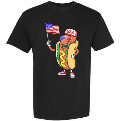 Patriotic Hot Dog American Flag Usa Funny 4th Of July Fourth Garment-Dyed Heavyweight T-Shirt
