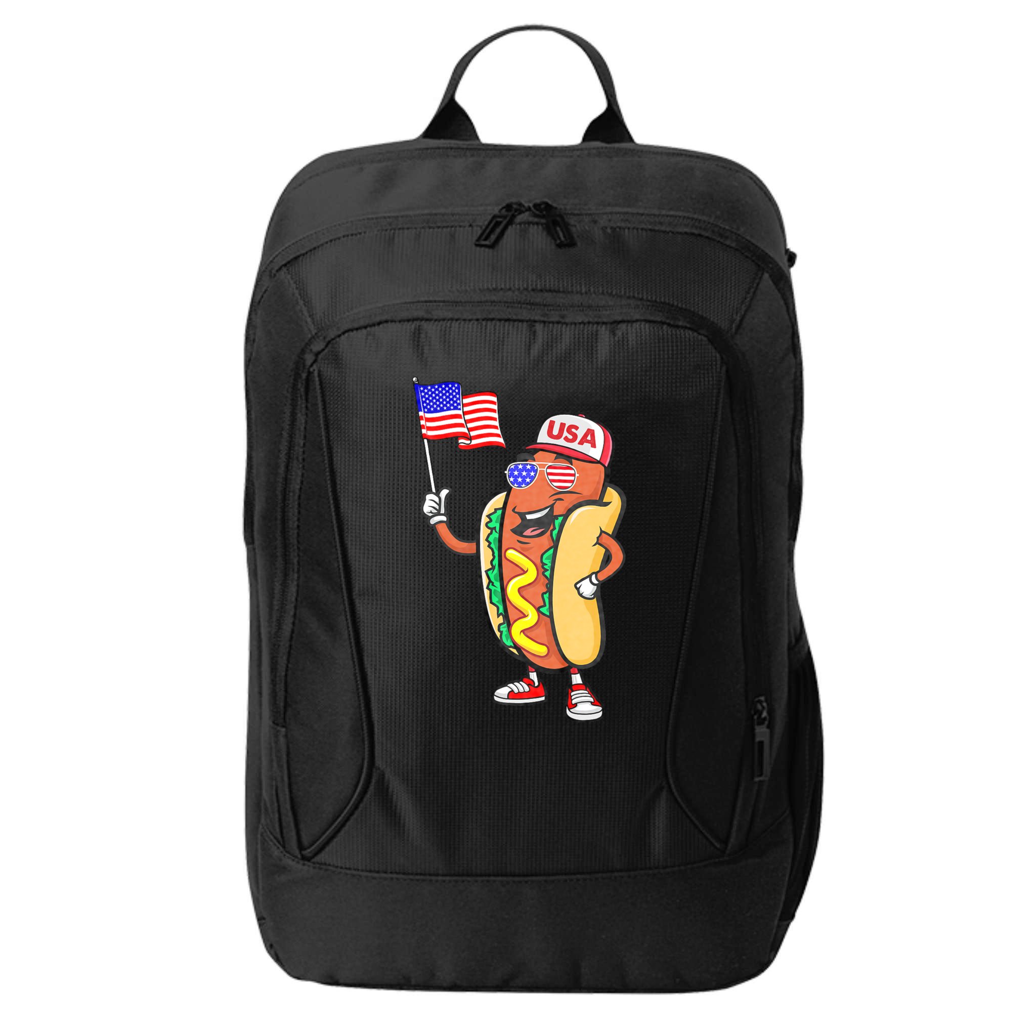 Patriotic Hot Dog American Flag Usa Funny 4th Of July Fourth City Backpack