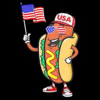 Patriotic Hot Dog American Flag Usa Funny 4th Of July Fourth 16 in Basic Backpack