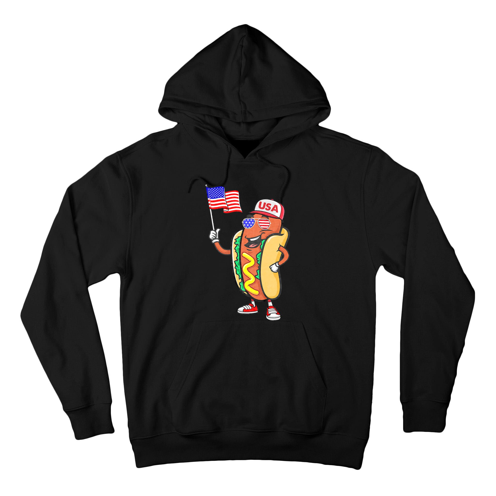 Patriotic Hot Dog American Flag Usa Funny 4th Of July Fourth Tall Hoodie