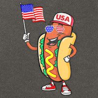 Patriotic Hot Dog American Flag Usa Funny 4th Of July Fourth Cotton Canvas Backpack