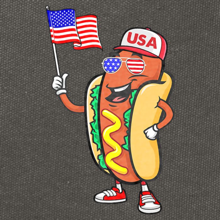 Patriotic Hot Dog American Flag Usa Funny 4th Of July Fourth Cotton Canvas Backpack