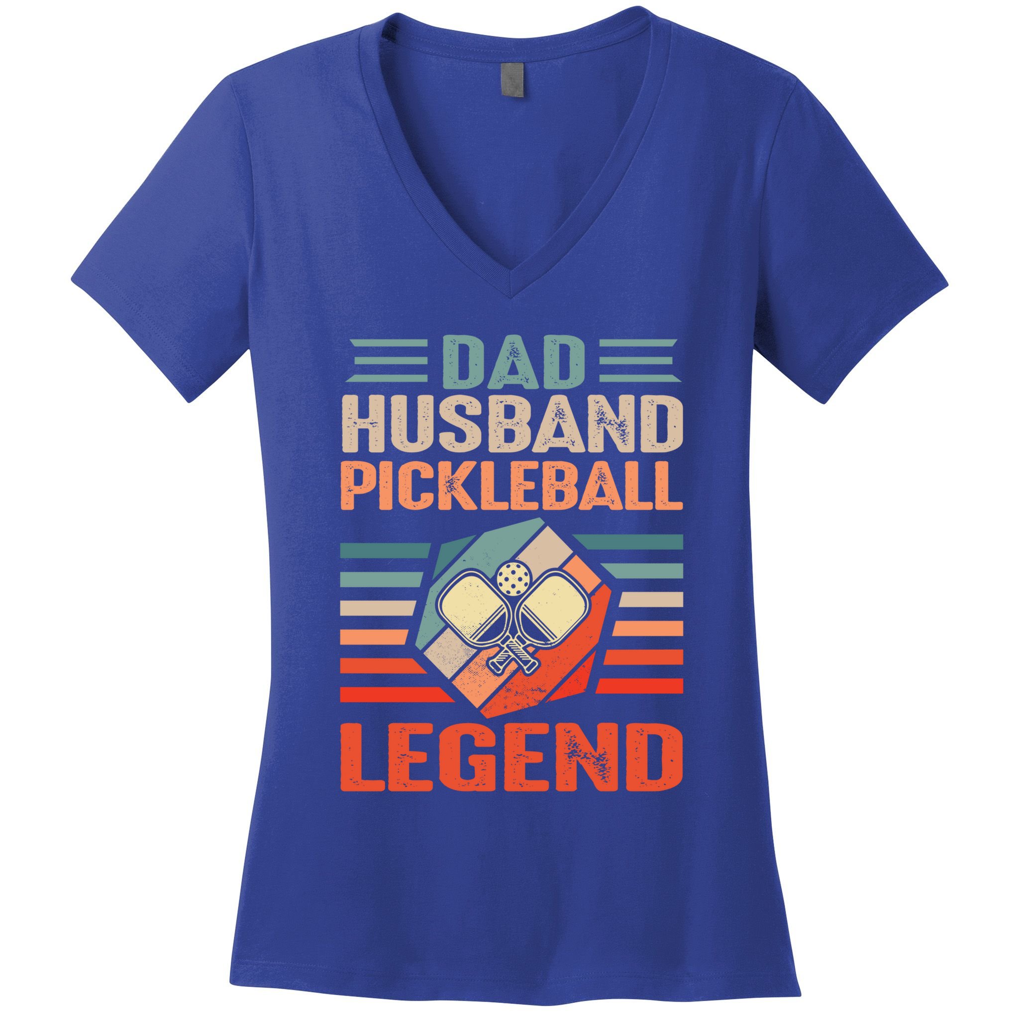Pickleball Husband Dad Pickleball Player FatherS Day Gift Women's V-Neck T-Shirt