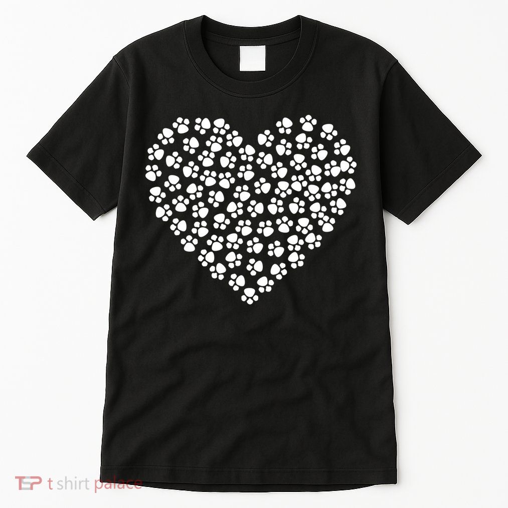 Pawprint Heart Dog Lover Tall T-Shirt