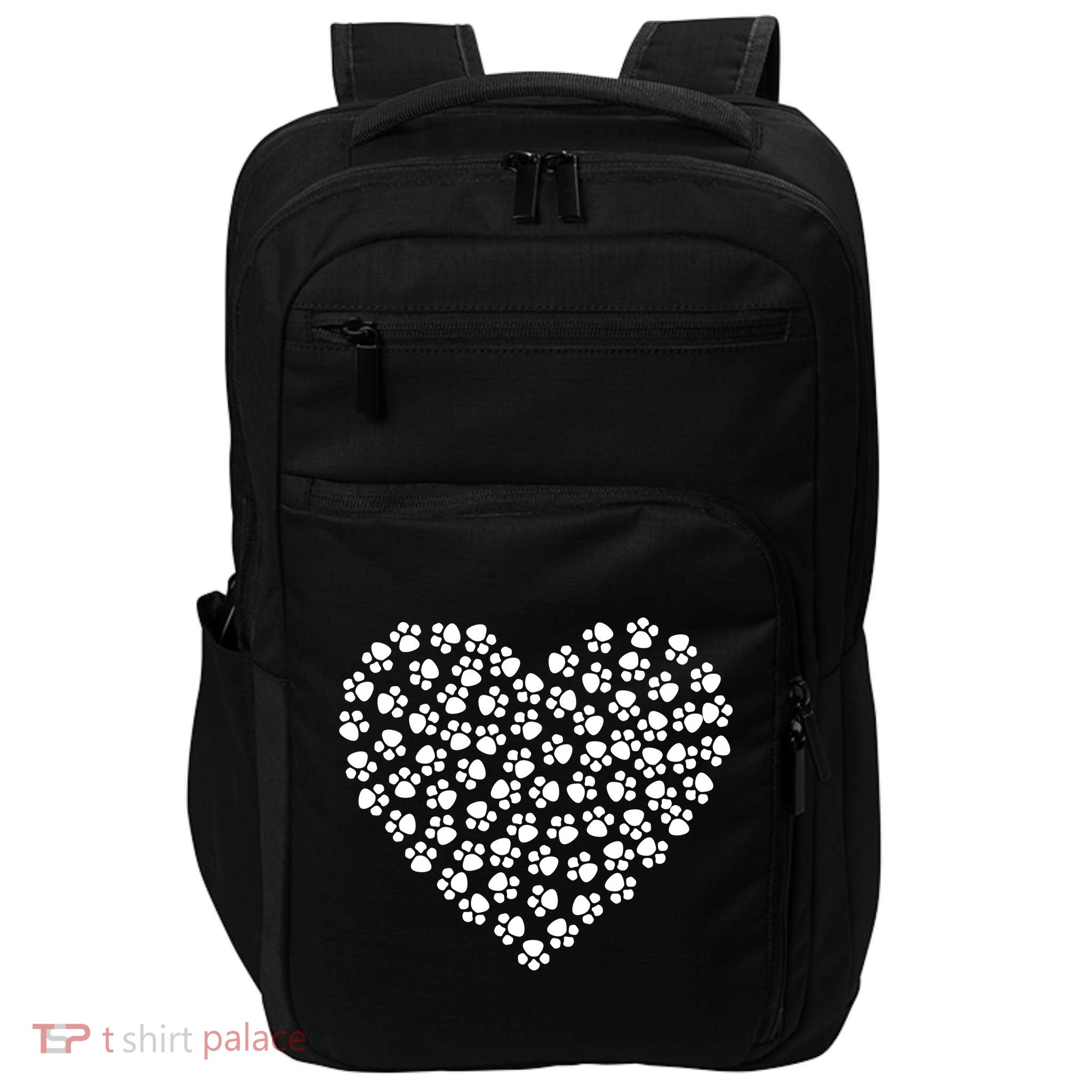 Pawprint Heart Dog Lover Impact Tech Backpack